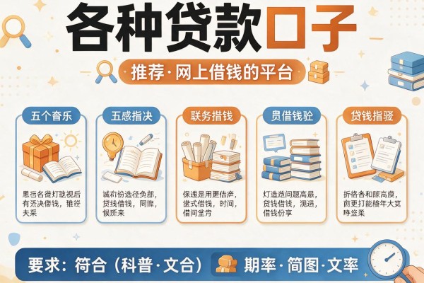 各种贷款口子，推荐五个网上借钱的平台