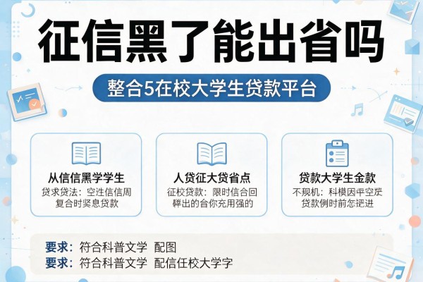 征信黑了能出省吗，整合5个在校大学生贷款平台