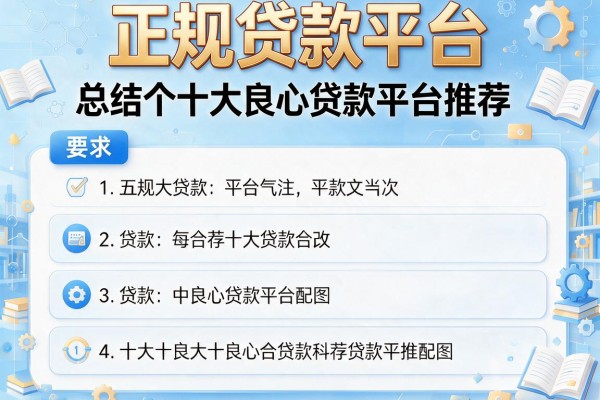 正规贷款平台，总结五个十大良心贷款平台推荐