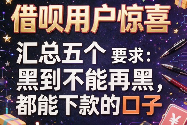 借呗用户惊喜，汇总五个黑到不能再黑都能下款的口子