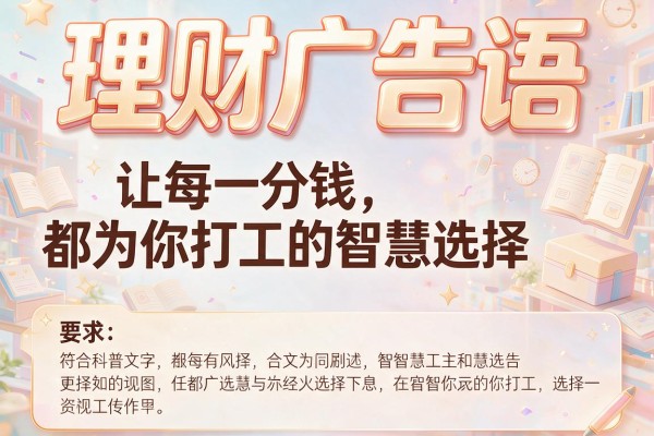 理财广告语：让每一分钱都为你打工的智慧选择