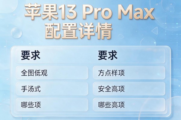 苹果13 Pro Max配置详情含哪些项？