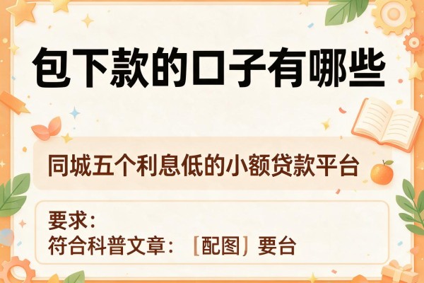 包下款的口子有哪些，同城五个利息低的小额贷款平台