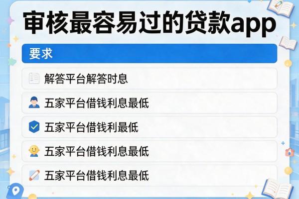 审核最容易过的贷款app,解答五家平台借钱利息最低