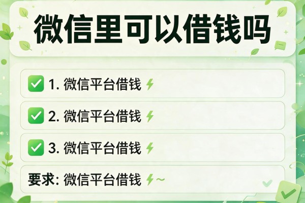 微信里可以借钱吗，分享五个微信平台借钱