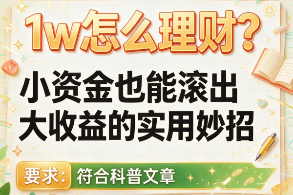 1w怎么理财？小资金也能滚出大收益的实用妙招