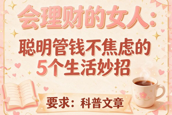会理财的女人：聪明管钱不焦虑的5个生活妙招