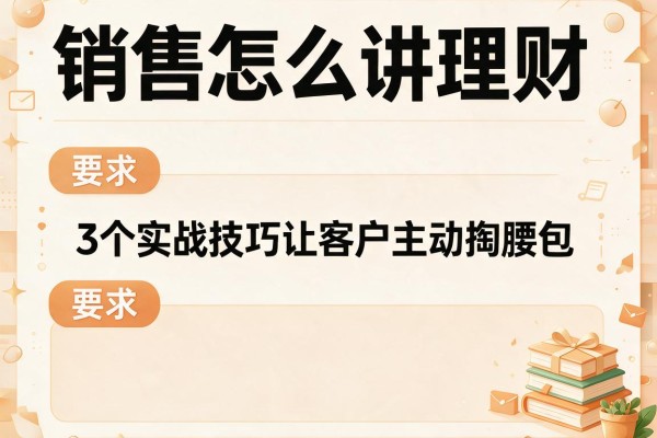 销售怎么讲理财：3个实战技巧让客户主动掏腰包