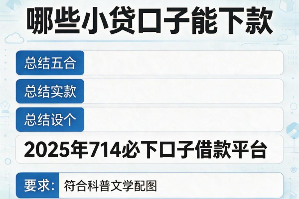 哪些小贷口子能下款,总结五个2025年714必下口子借款平台