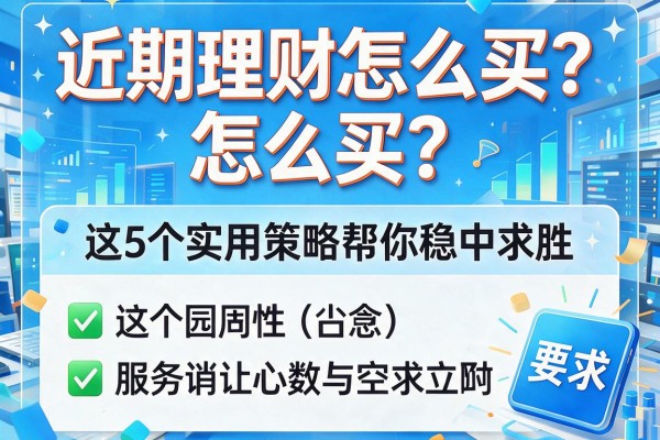 近期理财怎么买?这5个实用策略帮你稳中求胜