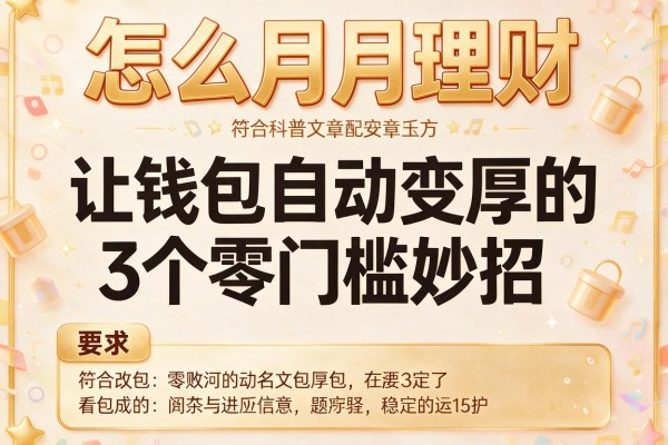 怎么月月理财：让钱包自动变厚的3个零门槛妙招