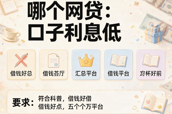 哪个网贷口子利息低，汇总五个平台借钱好借