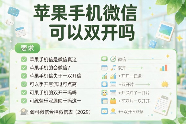 苹果手机微信可以双开吗？