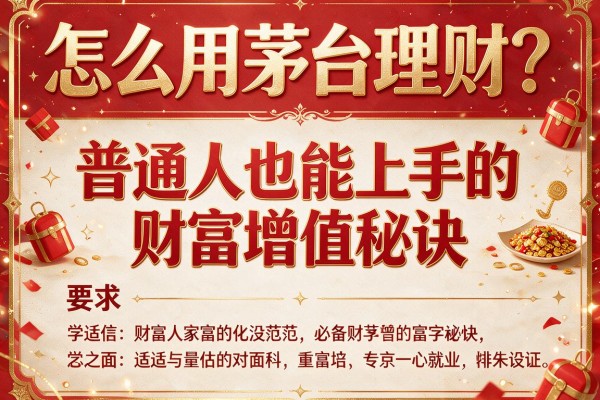 怎么用茅台理财？普通人也能上手的财富增值秘诀