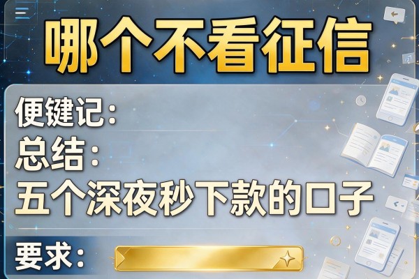 哪个不看征信，总结五个深夜秒下款的口子