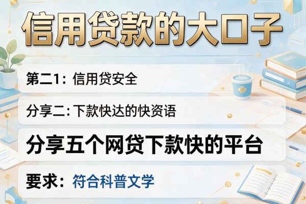 信用贷款的大口子，分享五个网贷下款快的平台