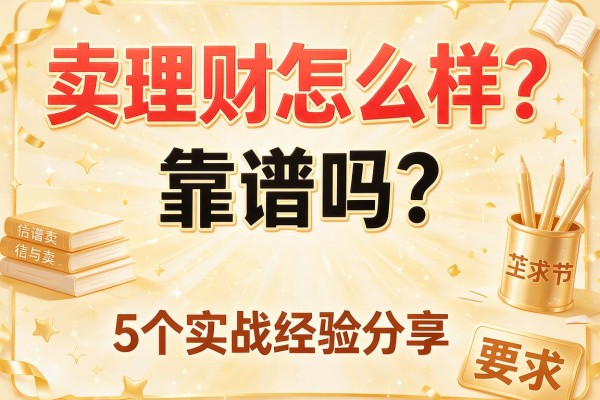 卖理财怎么样？靠谱吗？5个实战经验分享