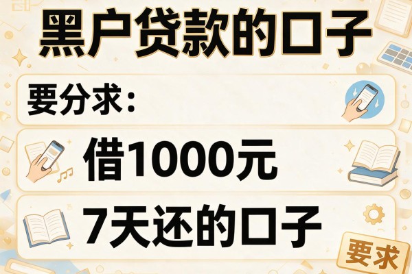 黑户贷款的口子，分析五个借1000元7天还的口子