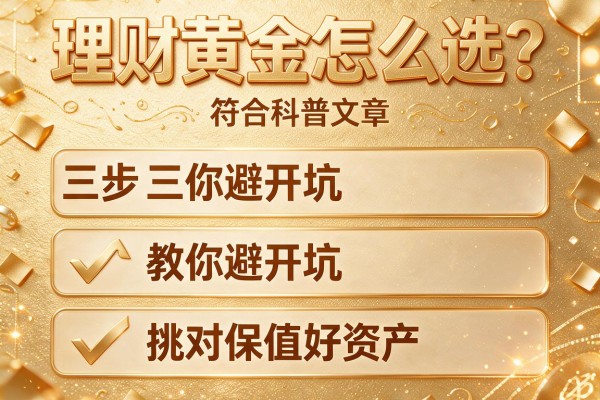 理财黄金怎么选？三步教你避开坑、挑对保值好资产！