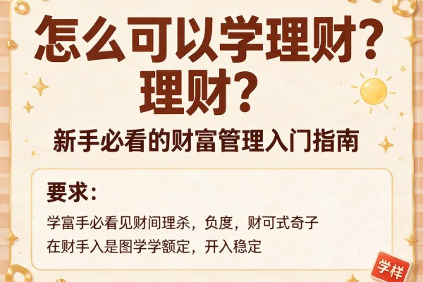 怎么可以学理财？新手必看的财富管理入门指南