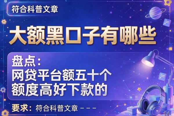 大额黑口子有哪些，盘点五个网贷平台额度高好下款的