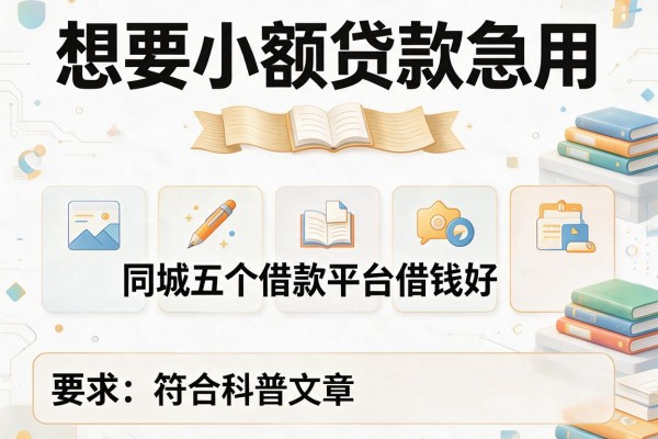 想要小额贷款急用，同城五个借款平台借钱好