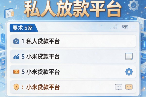 私人放款平台，阐述5家小米贷款平台
