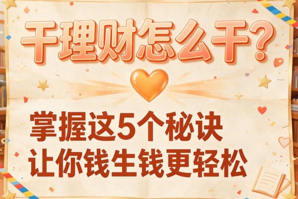 干理财怎么干?掌握这5个秘诀让你钱生钱更轻松