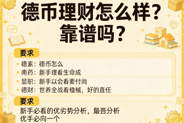 德币理财怎么样？靠谱吗？新手必看的优劣势分析