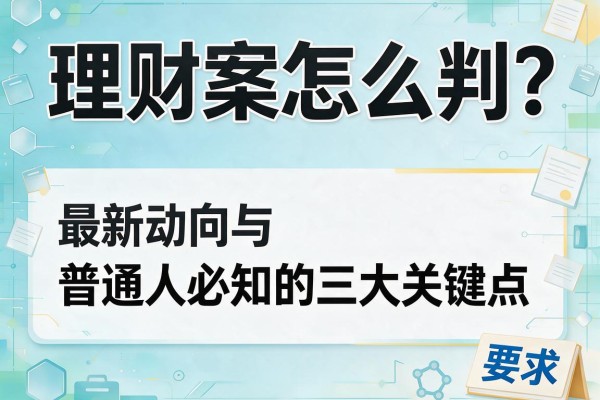 理财案怎么判？最新动向与普通人必知的三大关键点