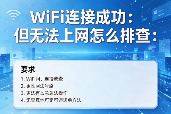 WiFi连接成功但无法上网怎么排查