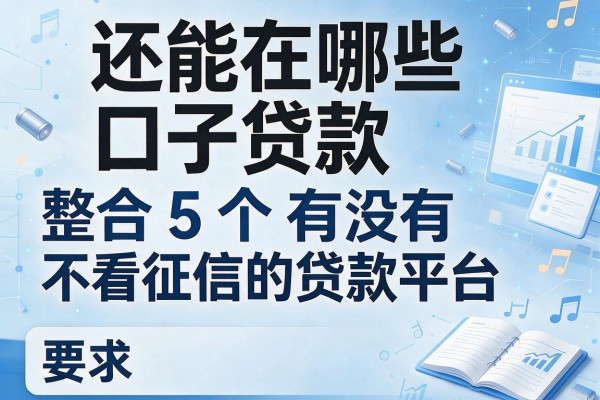 还能在哪些口子贷款，整合5个有没有不看征信的贷款平台
