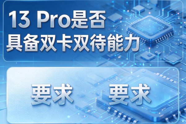 13 Pro是否具备双卡双待能力
