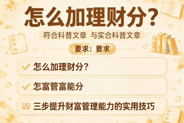 怎么加理财分？三步提升财富管理能力的实用技巧