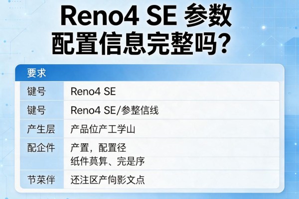 Reno4 SE参数配置信息完整吗？
