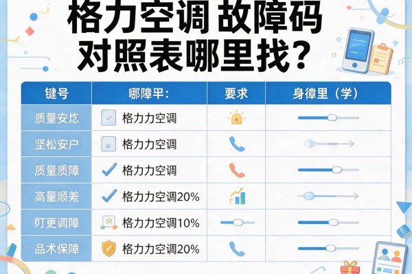 格力空调故障码对照表哪里找？