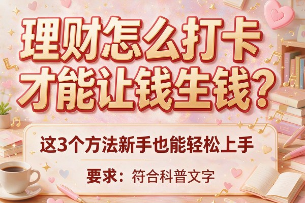 理财怎么打卡才能让钱生钱？这3个方法新手也能轻松上手
