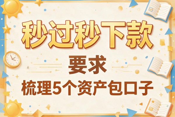 秒通过秒下款,梳理5个资产包口子