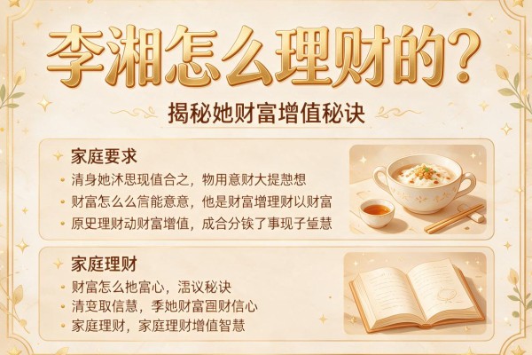 李湘怎么理财的？揭秘她的财富增值秘诀与家庭理财智慧
