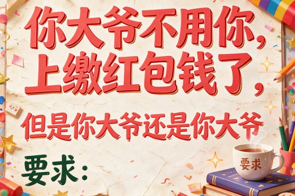 你大爷不用你上缴红包钱了,但是你大爷还是你大爷