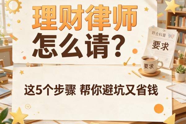 理财律师怎么请？这5个步骤帮你避坑又省钱