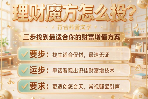 理财魔方怎么投？三步找到最适合你的财富增值方案