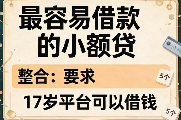 最容易借款的小额贷，整合5个17岁平台可以借钱