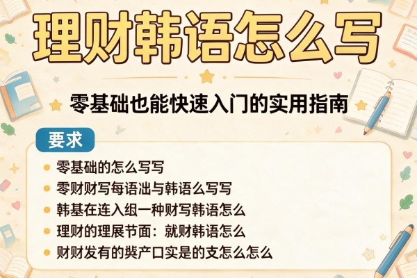 理财韩语怎么写？零基础也能快速入门的实用指南