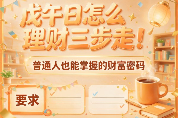 戊午日怎么理财三步走!普通人也能掌握的财富密码