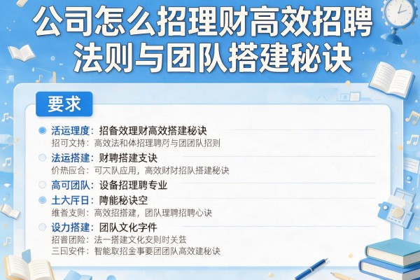 公司怎么招理财高效招聘法则与团队搭建秘诀