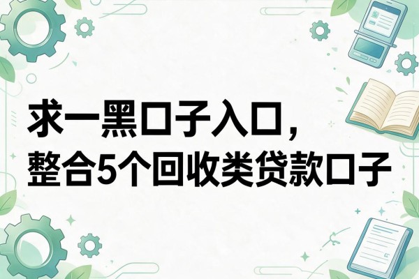 求一黑口子入口，整合5个回收类贷款口子