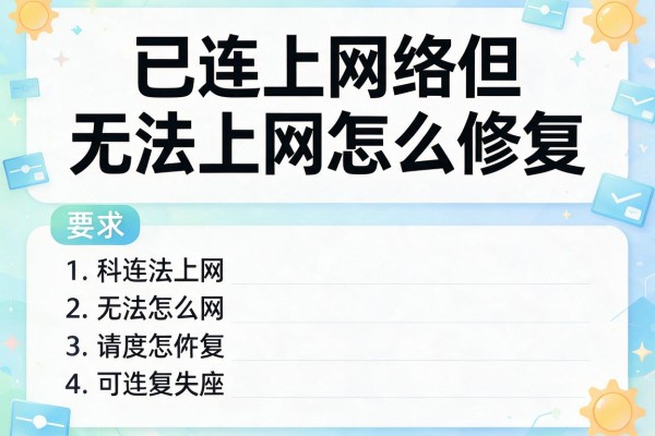 已连上网络但无法上网怎么修复