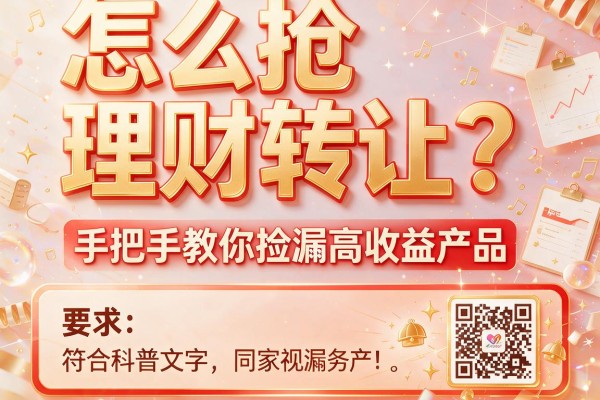怎么抢理财转让？手把手教你捡漏高收益产品