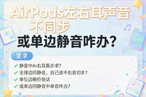 AirPods左右耳声音不同步或单边静音咋办？